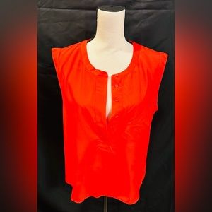 J. Crew Petite, New without Tags, Vibrant Tomato Red Sleeveless Top, Size 12P
